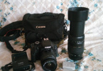 Cift Lensli Canon 600d Lowepro Canta İki adet batarya sifir ayarinda