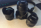 Nikon D3100 18-55mm, 55-200mm ve Opteka 6,5mm Fisheye Set