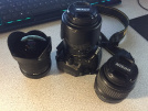 Nikon D3100 18-55mm, 55-200mm ve Opteka 6,5mm Fisheye Set