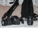 Canon 600d 18-55 ve 75-300lens cok Acil Tripod canta Var