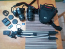 ACİL!!! Canon 500D + 2 Objektif + Hafıza Kartı + Tripot