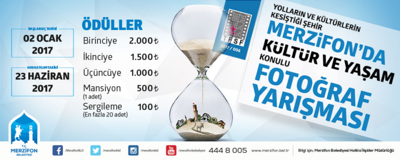MERZİFON BELEDİYESİ  1. Ulusal Fotoğraf Yarışması - Son Katılım Tarihi: 23 Haziran 2017