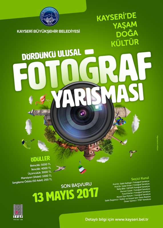 Toplam 23.000 TL Para Ödüllü - Kayseri Büyükşehir Belediyesi 4.Ulusal Fotoğraf Yarışması -Son Katılım Tarihi: 13.05.2017