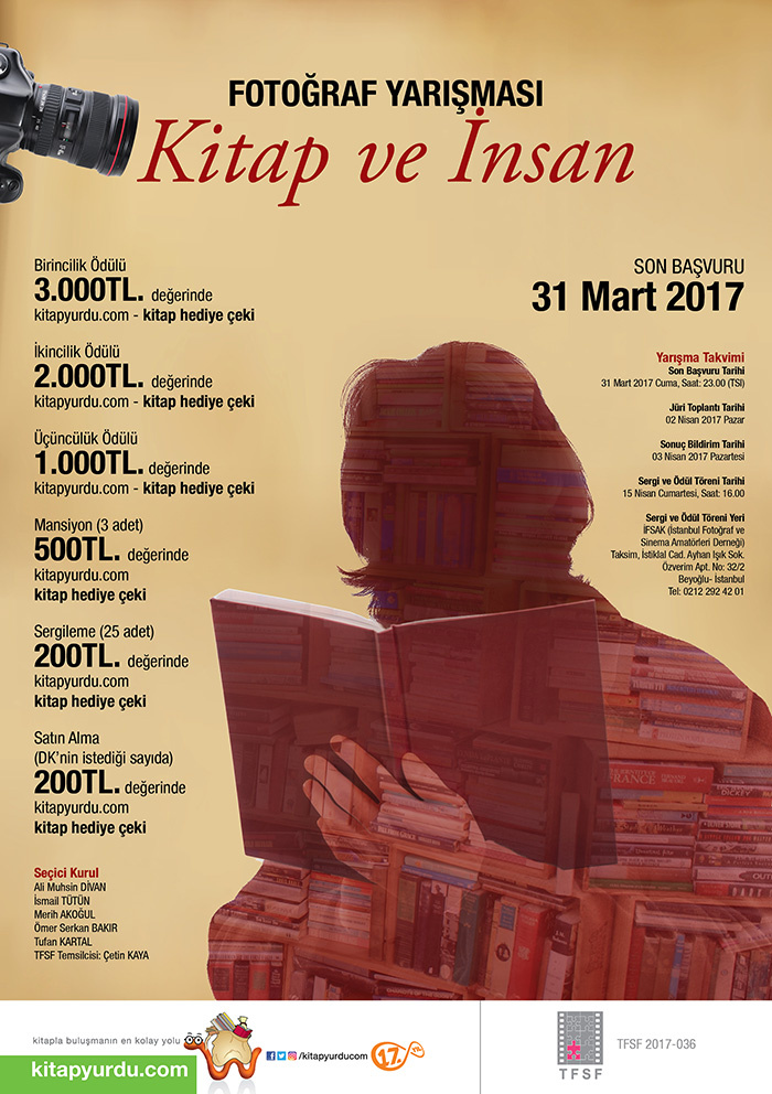 FOTOĞRAF YARIŞMASI -Konu:  Kitap ve İnsan Son katılım tarihi : 31 Mart 2017