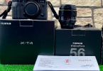 Fujifilm X-T4 body 56 mm lens,Tripod, 2 ad sandisk 128gb