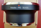 FOTODIOX Bronica SQ Objektifi EOS kamerada kullanmak için lens adaptörü.